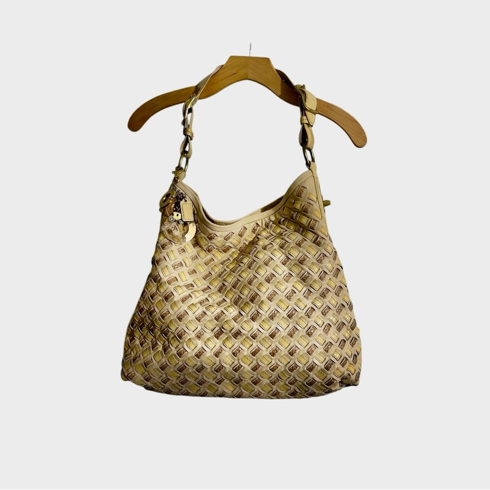Vintage Coach Peyton Woven Leather Hobo Shoulder Bag Style 14498. Pre-owned
